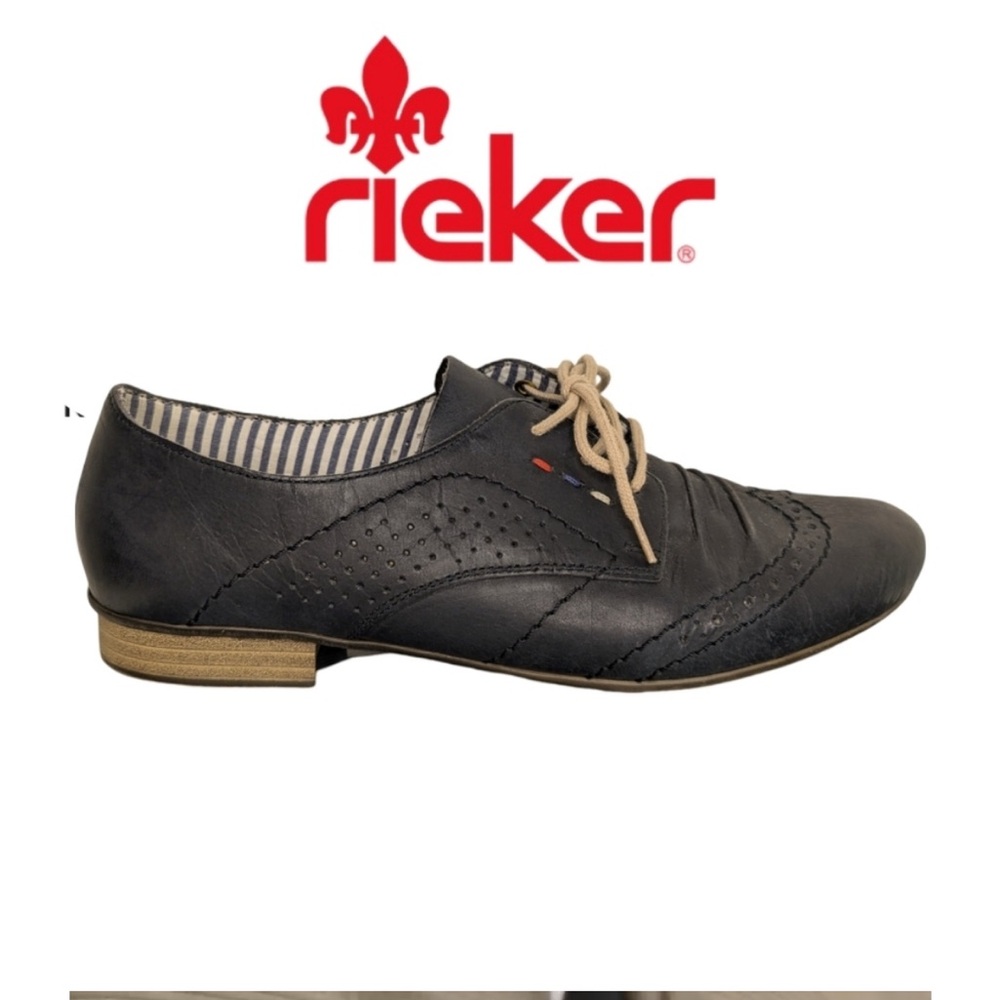 Rieker Black Perforated Slip-On Shoes